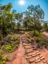 Stairs to Plain of Jars Site 2. Xiangkhoang Plateau